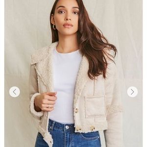 Faux suede buttoned jacket